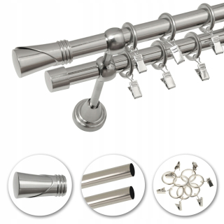 Dvojitá záclonová tyč 19 mm + 19 mm 220 cm